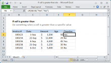 Excel formula: If cell is greater than